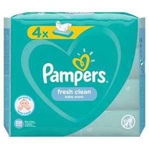 Pampers Fresh Clean Babydoekjes 4 Verpakkingen = 208 Doekjes bij Jumbo