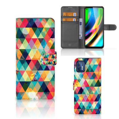 Motorola Moto G9 Plus | Telefoon Hoesje | Geruit | Portemonnee hoesje