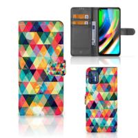 Motorola Moto G9 Plus | Telefoon Hoesje | Geruit | Portemonnee hoesje