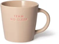 Vondels cappuccinokop keramiek team no sleep 9x9.5cm beige