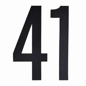Naamsticker cijfer 41 zwart