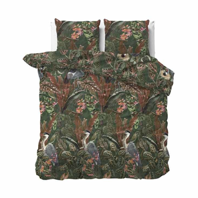 Dekbedovertrek Velvet Lotus Natuur & Bloemen 200x200 Cm Manilla - Dekbed-Discounter.nl
