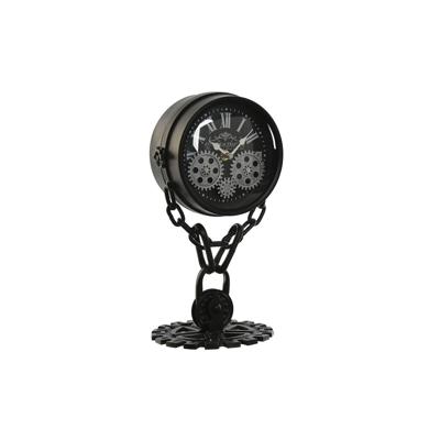 Tafelklok Home ESPRIT Zwart Zilverkleurig Metaal Kristal 18 x 17 x 33 cm
