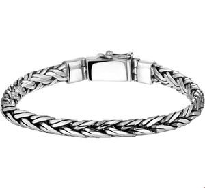 TFT Armband Zilver Gevlochten 6 mm 19 cm