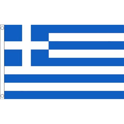 Mega vlag van Griekenland - 150 x 240 cm - polyester - met ophangringen