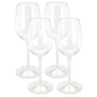 Excellent Houseware Wijnglas - 4x - transparant - kunststof - 330 ml