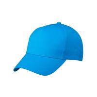Baseball pet/cap 5 panels - 5x stuks - turquoise blauw - volwassenen - Voordelige caps - katoen