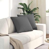 VidaXL Sofa kussens 2 pcs donkergrijs 50 x 50 cm stof