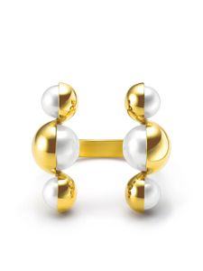 TASAKI bague en or jaune 18ct ornée de perles d'eau douce