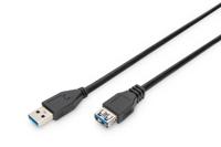 Digitus USB-kabel USB 3.2 Gen1 (USB 3.0 / USB 3.1 Gen1) USB-A stekker, USB-A bus 1.80 m Zwart AK-300203-018-S