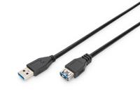 Digitus USB-kabel USB 3.2 Gen1 (USB 3.0 / USB 3.1 Gen1) USB-A stekker, USB-A bus 1.80 m Zwart AK-300203-018-S - thumbnail