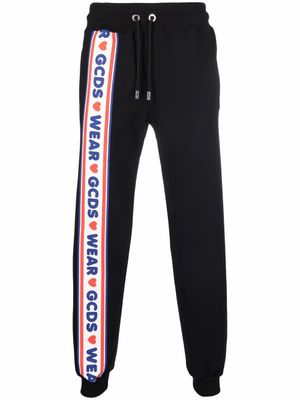 GCDS pantalon de jogging à bandes logos - Noir