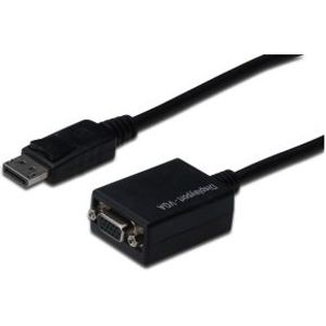 Digitus AK-340410-001-S video kabel adapter 0,15 m DisplayPort VGA (D-Sub) Zwart