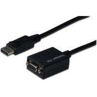 Digitus AK-340410-001-S video kabel adapter 0,15 m DisplayPort VGA (D-Sub) Zwart - thumbnail