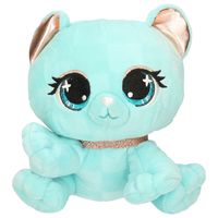 Pluche designer knuffel P-Lushes Pets kat/poes aqua blauw 15 cm - thumbnail