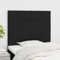 Hoofdborden 2 st 80x5x78/88 cm stof zwart