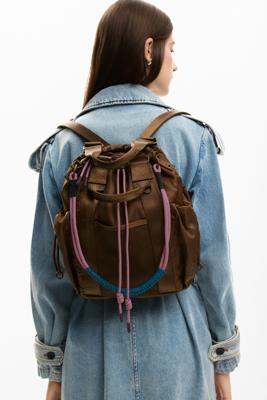 Middelgrote rugzak met meerdere draagposities - BROWN - U