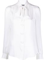 Moschino blouse en soie à col lavallière - Blanc