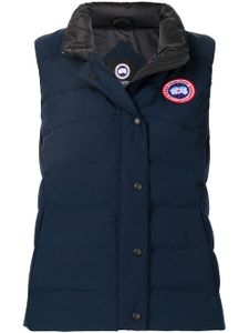 Canada Goose gilet matelassé à patch logo - Bleu