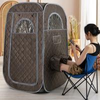 Draagbare Stoomsauna Thuis Sauna voor 1-2 Personen met 3 Liter Stoomgenerator 89 x 89 x 149 cm Grijs