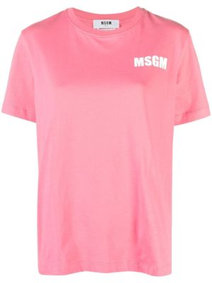 MSGM t-shirt en coton à logo imprimé - Rose