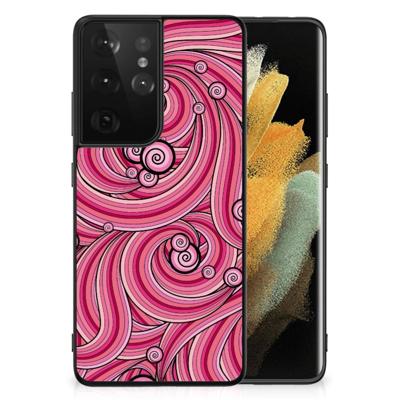Samsung Galaxy S21 Ultra Leuk Telefoonhoesje Swirl Pink