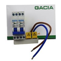 GACIA combiset 2 installatieautomaten 16A 1p+n B16 inclusief aansluitdraaden en kamrail