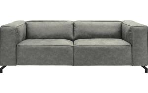 Goossens Bank Calvin grijs, micro leer, 3-zits, modern design