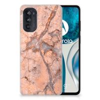 Motorola Moto G52/G82 TPU Siliconen Hoesje Marmer Oranje