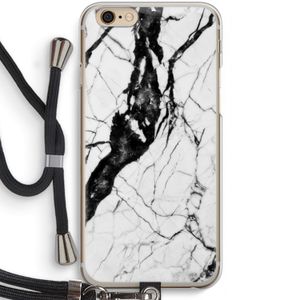 Witte marmer 2: iPhone 6 / 6S Transparant Hoesje met koord