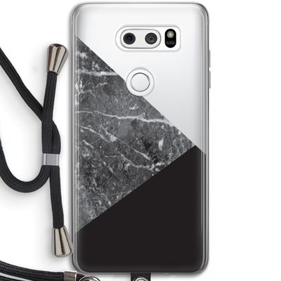 Combinatie marmer: LG V30 Transparant Hoesje met koord