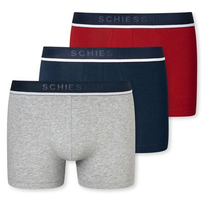 Schiesser Boxershorts 95/5 blauw-rood-grijs