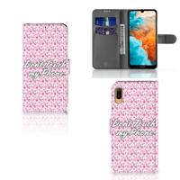 Huawei Y6 (2019) Portemonnee Hoesje Flowers Pink DTMP | Portemonnee hoesje
