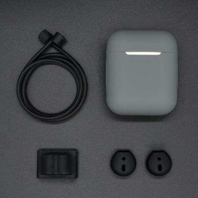 Anti-verloren touw + siliconen case + oortelefoon hang Buckle + oordopje cover Bluetooth draadloze koptelefoon Cover Case set voor Apple AirPods 1/2