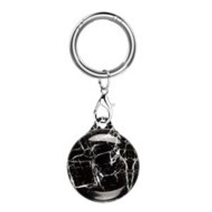 AirTag case marble series - sleutelhanger met ring - zwart