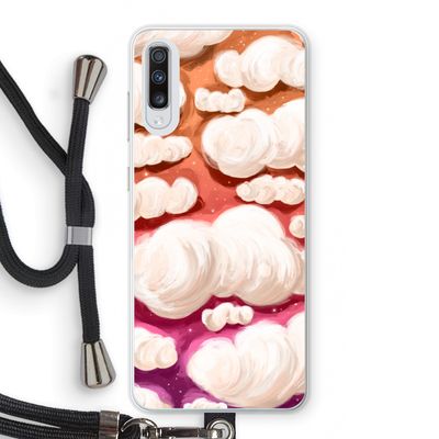 Katoen Wolken: Samsung Galaxy A70 Transparant Hoesje met koord