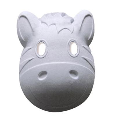 Haza Papier mache dierenmasker - zebra - wit - 22 x 18 cm - grimeer maskers Haza Papier mache dierenmasker - zebra - wit - 22 x 18 cm - grimeer maskers