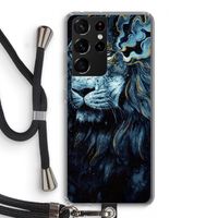 Darkness Lion: Samsung Galaxy S21 Ultra Transparant Hoesje met koord