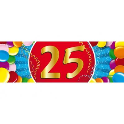 25 jaar leeftijd sticker - 19 x 6 cm - verjaardag - jubileum - versiering 25 jaar leeftijd sticker - 19 x 6 cm - verjaardag - jubileum - versiering