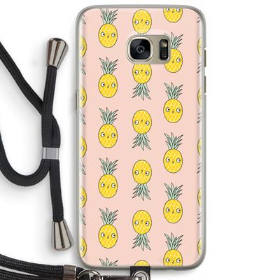 Ananas: Samsung Galaxy S7 Edge Transparant Hoesje met koord