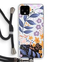 Flowers with blue leaves: Pixel 4 Transparant Hoesje met koord Flowers with blue leaves: Pixel 4 Transparant Hoesje met koord