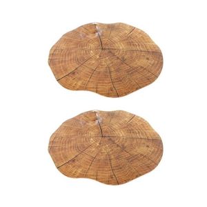 Set van 8x stuks ronde placemats boomstam print 38 cm