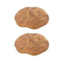 Set van 8x stuks ronde placemats boomstam print 38 cm Set van 8x stuks ronde placemats boomstam print 38 cm