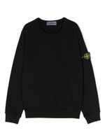 Stone Island Junior sweat en coton à patch logo - Noir