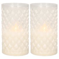 2x stuks luxe led kaarsen in glas D7,5 x H12,5 cm - thumbnail