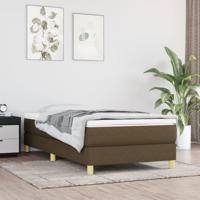Bedframe zonder matras 100x200 cm stof donkerbruin