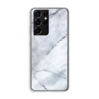 Witte marmer: Samsung Galaxy S21 Ultra Transparant Hoesje