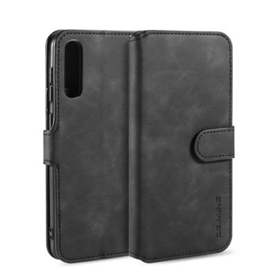 Voor Galaxy A30s/A50s DG. MING retro olie kant horizontale flip case met houder & kaartsleuven & portemonnee (zwart)