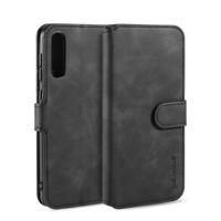 Voor Galaxy A30s/A50s DG. MING retro olie kant horizontale flip case met houder & kaartsleuven & portemonnee (zwart)