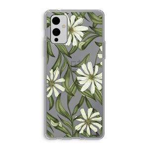 Wit bloemenpatroon: OnePlus 9 Transparant Hoesje